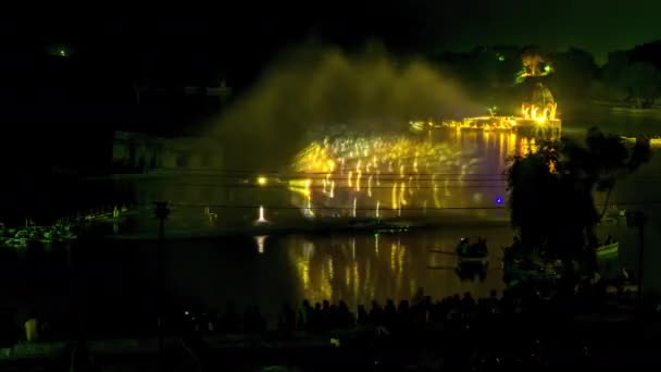 Timelapse Light Show Lago Gadisar Jaisalmer Rajastán — Vídeo de stock