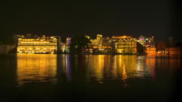 Timelapse Night View Miasta Udaipur Rajasthan — Wideo stockowe