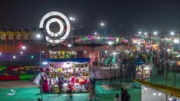 Timelapse Ferris Wheel Surajkund Mela Indiach — Wideo stockowe
