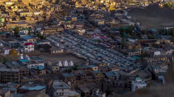 Parking Timelapse Leh City Dnia Nocy — Wideo stockowe