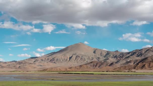 Timelapse Clouds Shadow Rugged Landscapes Ladakh — Stock Video