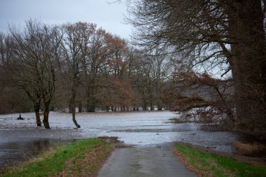 Köyün kırsal kesimindeki Niederlangen, bölge büyükelçiliği, daha düşük saksafon, Almanya - doğal afet