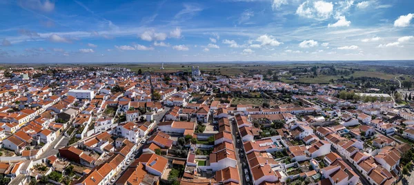 Letecký Panoramatický Výhled Typickou Vesnici Castro Verde Krajině Alentejo Populární — Stock fotografie