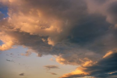 Beautiful sunset sky with clouds, abstract nature background and texture