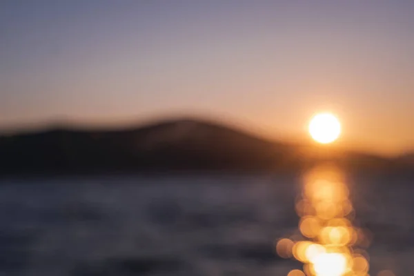 Sonnenuntergang Strand Mit Bokeh Sonnenlicht Welle Abstrakten Hintergrund Verschwimmen Reisekonzept — Stockfoto
