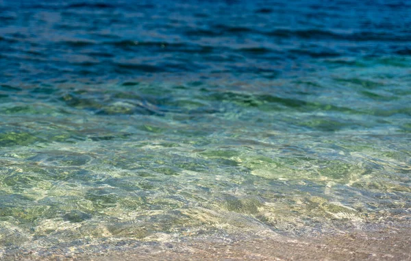 海洋背景 蓝绿色水在海面上呈梯度 — 图库照片