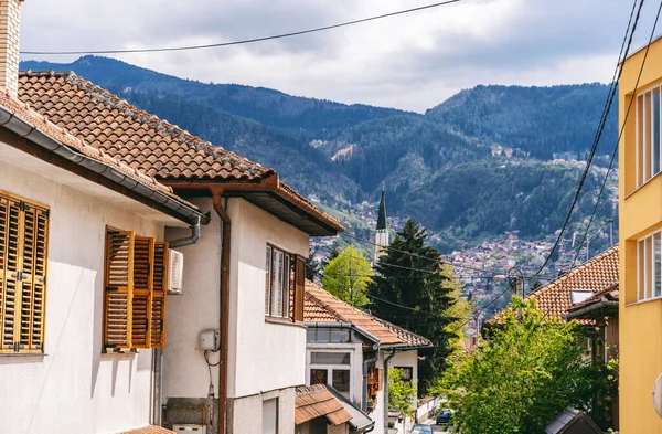 Slaapgedeelte Van Sarajevo Met Oude Privé Huizen Met Uitzicht Stad — Stockfoto