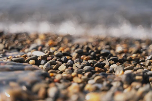 Sea Pebbles Close Beach Sea Abstract Background Texture — Stock Photo, Image