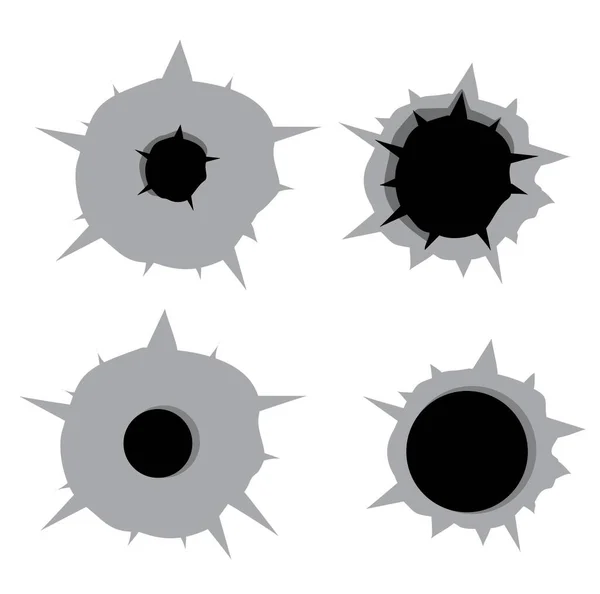 bullet hole set vector illustration
