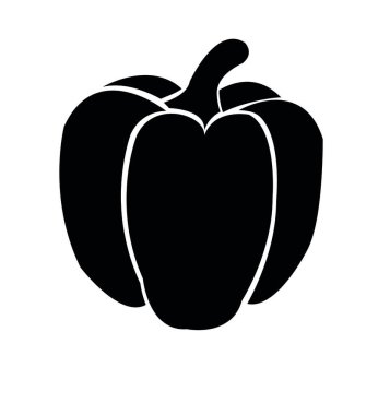 black paprika silhouette icon vector isolated on white background