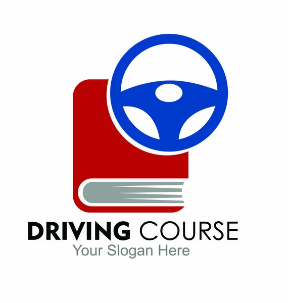 driving course logo design vector isolated on white background