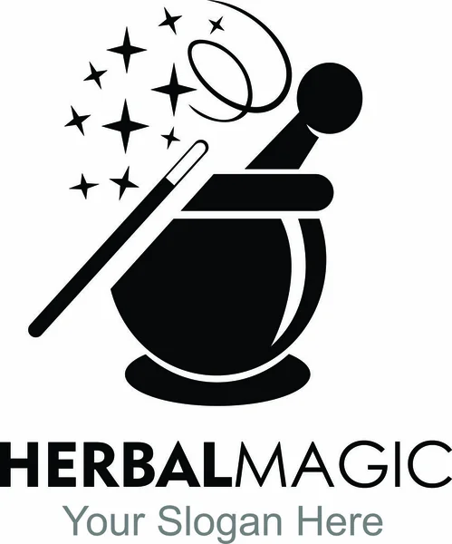 herbal magic logo design vector isolated on white background