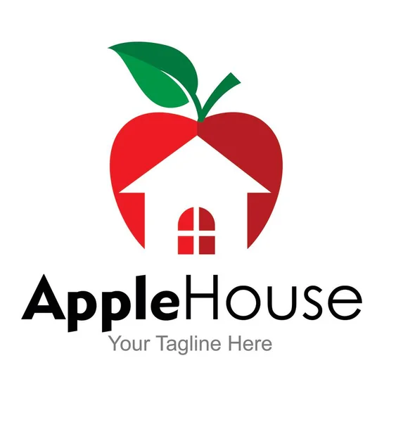 apple house logo design vector isolated on white background
