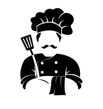 master chef symbol. master chef negative space icon vector isolated on white background