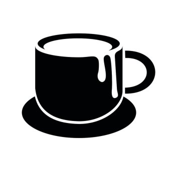 black coffee melted silhouette vector illustartion 