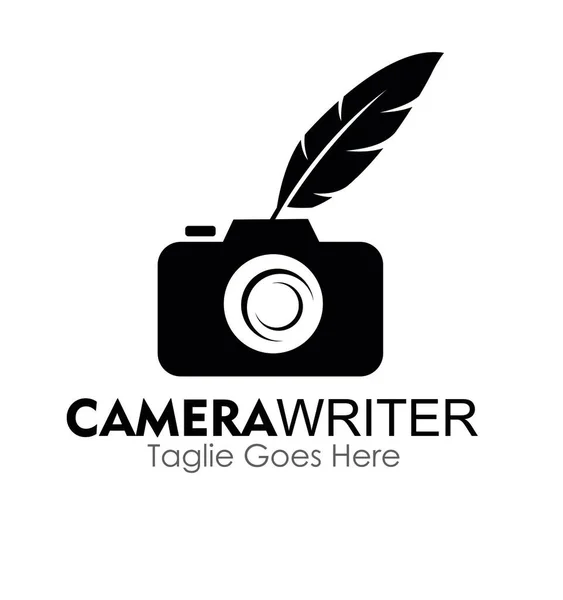 camera writer logo design concept isolated on white background