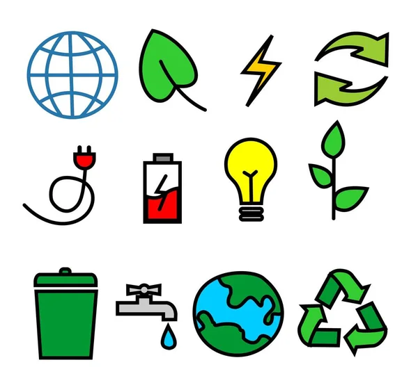 ecology environment element icon line art vector