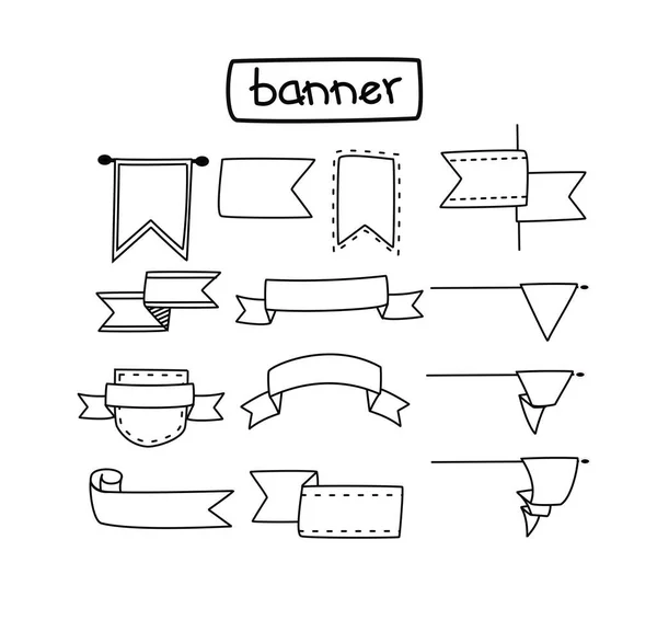 hand drawn banner set vector illustration