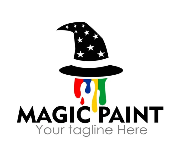 Magic Paint Logo Design Concept Isolated White Background — Vector de stock