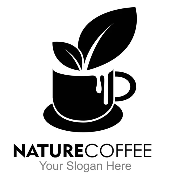 black nature coffee logo stock vector