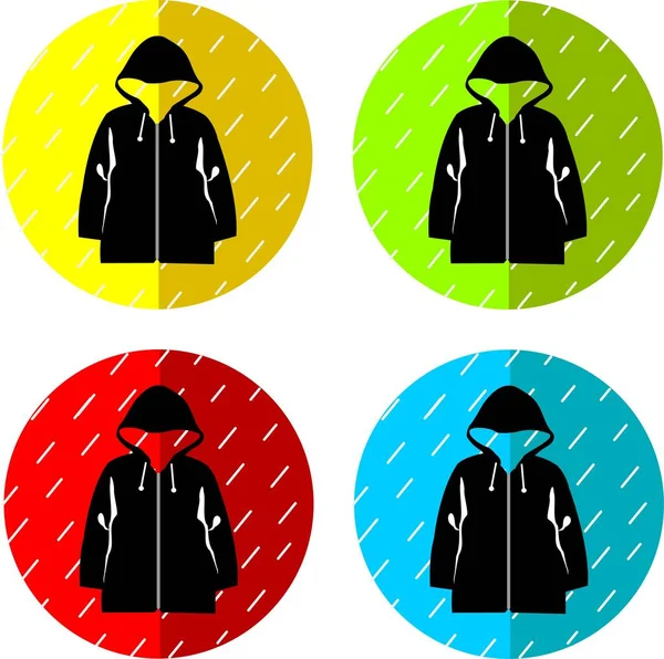 raincoat flat icon set vector