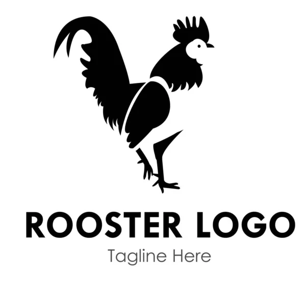rooster logo design concept negative space vector illusration