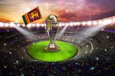 Karachi, Pakistan, 12 Ekim, Sri Lanka Icc Kriket Dünya Kupası 2023 bayrakları..