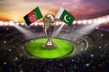 Karaçi, Pakistan, 12 Ekim Icc Kriket Dünya Kupası 2023 bayrakları..