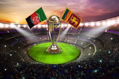 Karaçi, Pakistan, 12 Ekim Icc Kriket Dünya Kupası 2023 bayrakları..