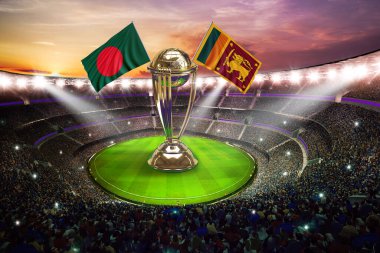 Karaçi, Pakistan, 12 Ekim Icc Kriket Dünya Kupası 2023 bayrakları..