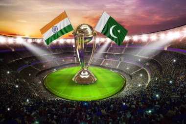 Karaçi, Pakistan, 12 Ekim Icc Kriket Dünya Kupası 2023 bayrakları..
