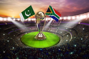 Karaçi, Pakistan, 12 Ekim Icc Kriket Dünya Kupası 2023 bayrakları..