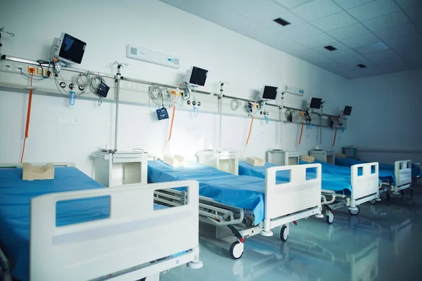 Närbild Tomt Sjukhusrum Med Säng — Stockfoto