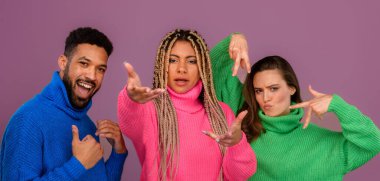 Portrait of group of multiethnic friends, concept of diversity and the friendship.