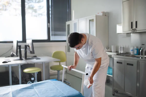 Young Man Syndome Working Hospital Helper Cleaner Concpet Integration People — Fotografia de Stock