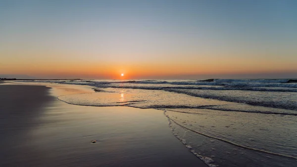 Пейзаж Морским Закатом Пляже — стоковое фото