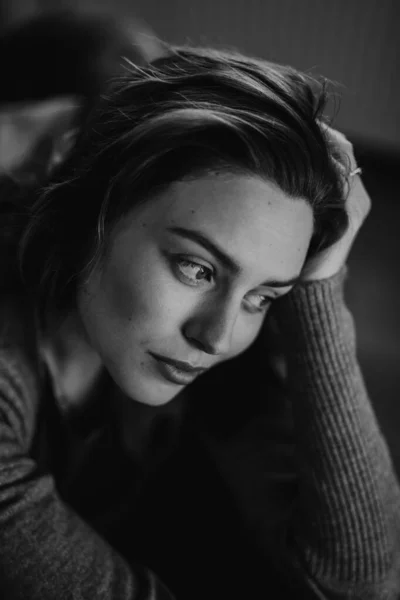 Portret Nieszczęśliwej Młodej Kobiety Pojęcie Zdrowia Psychicznego — Zdjęcie stockowe