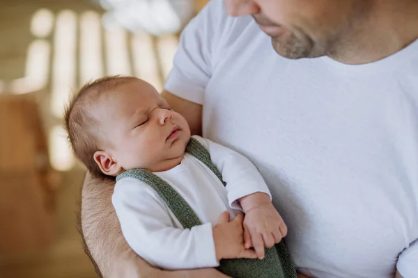 Close Father Holding His Little New Born Baby — Stock Photo, Image