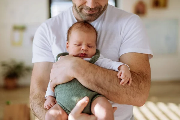 Close Father Holding His Little New Born Baby — Fotografia de Stock