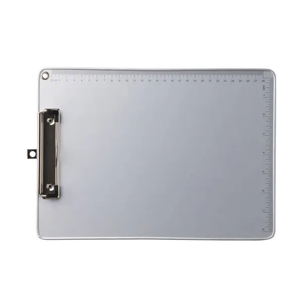 Silver Clipboard Clip Top Papers Single Clipboard Writing Board Papers — Stock Photo, Image