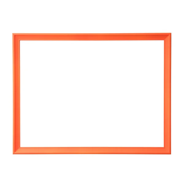 Orange Blank Picture Frame Realistic Horizontal Picture Frame Empty White — Stock Photo, Image