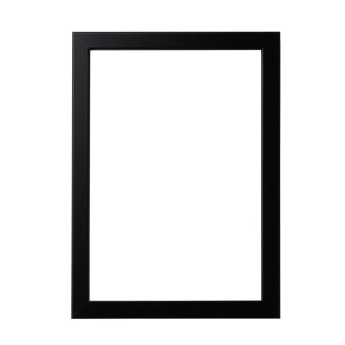 Siyah boş çerçeve, gerçekçi yatay resim çerçevesi. Boş beyaz resim çerçevesi, beyaz arkaplanda izole edilmiş model şablonu.
