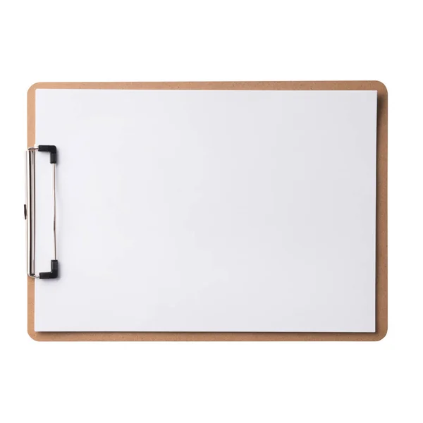 Brown Clipboard Clip Top Papers Single Clipboard Writing Board Papers — Stock Photo, Image
