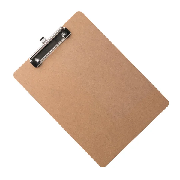 Brown Clipboard Clip Top Papers Single Clipboard Writing Board Papers — Stock Photo, Image