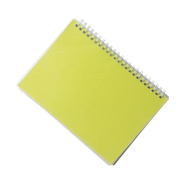 Closed Paper Notebook Neon Lime Green Cover Spiral Binding Realistic — Stock Photo, Image