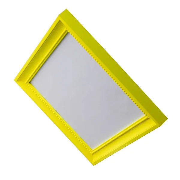 Yellow Blank Picture Frame Realistic Horizontal Picture Frame Yellow Picture — Stock Photo, Image