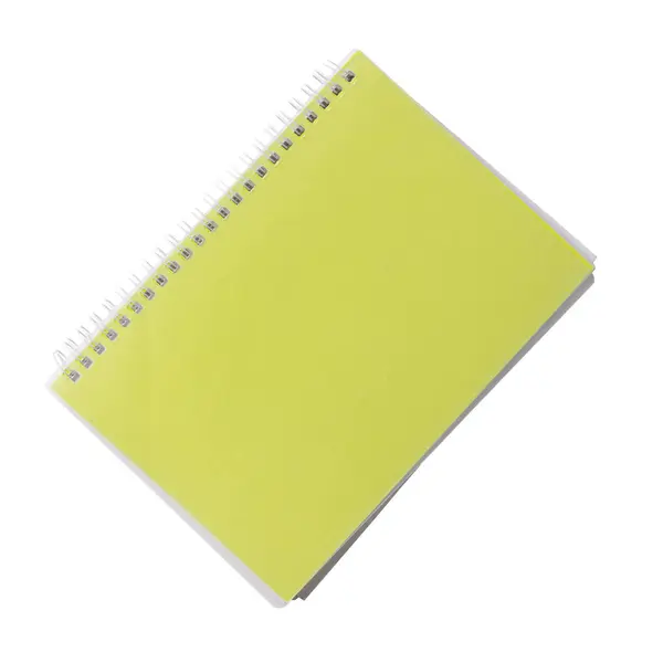 Closed Paper Notebook Neon Lime Green Cover Spiral Binding Realistic — Stock Photo, Image