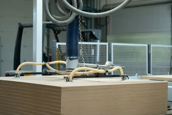 Automatización Industrial Robótica Moderna Fábrica Industrial Robots Con Pinza Fabricación —  Fotos de Stock