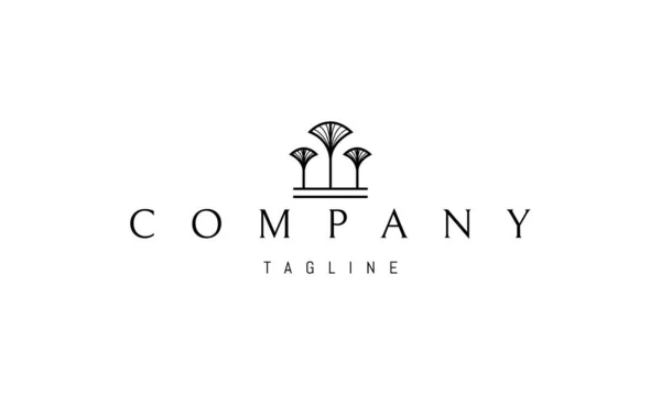 Diseño Del Logo Vectorial Que Una Imagen Abstracta Tres Palmeras — Vector de stock