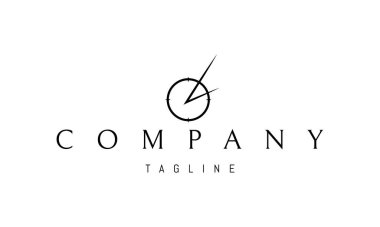 Okları olan bir saatin soyut bir resmini içeren vektör logosu tasarımı.